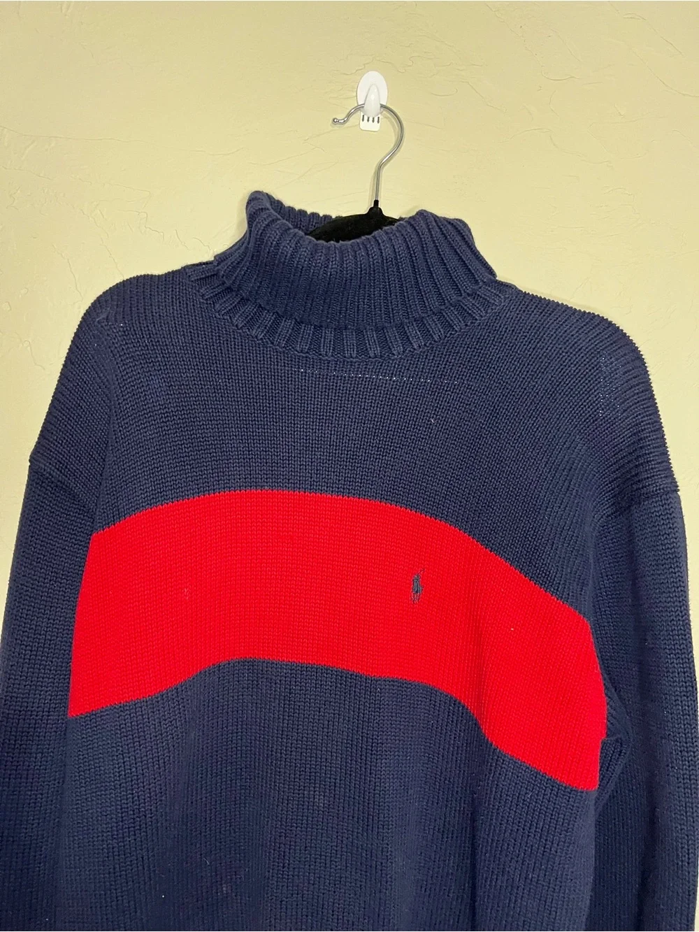 Polo Ralph Lauren Vintage 90s Men’s Thick Cotton Rib Knit Turtleneck Sweater